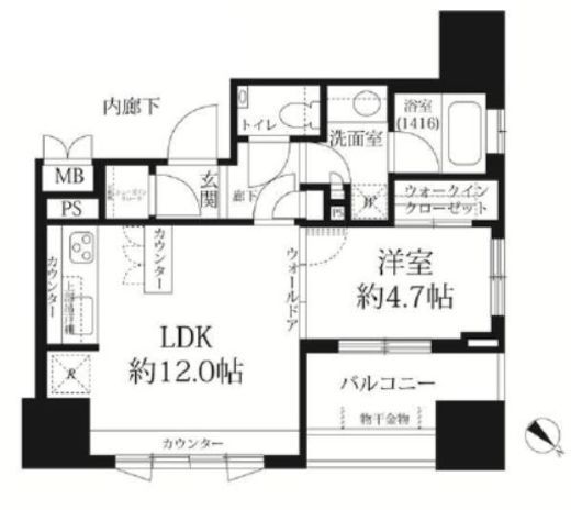 オーベルアーバンツ日暮里 6階 間取り図