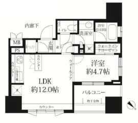 オーベルアーバンツ日暮里 6階 間取り図