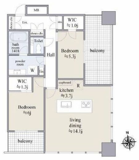WORLD TOWER RESIDENCE 27階 間取り図