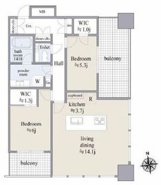 WORLD TOWER RESIDENCE 27階 間取り図