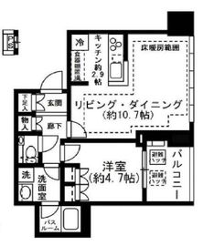 プレミストタワー白金高輪 8階 間取り図