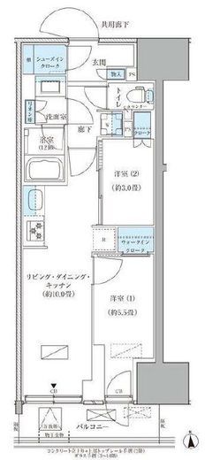 パークアクシス品川天王洲アイル 611 間取り図