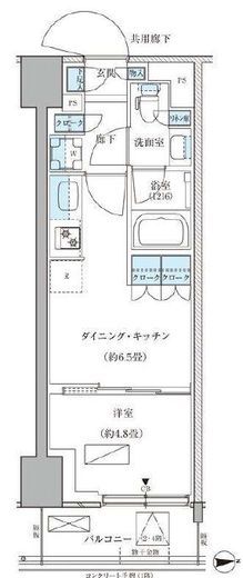 パークアクシス品川天王洲アイル 525 間取り図