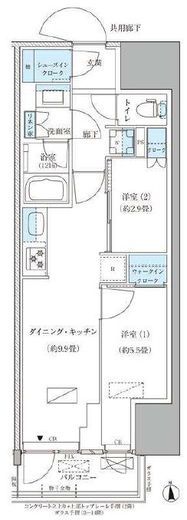 パークアクシス品川天王洲アイル 1013 間取り図