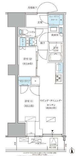 パークアクシス品川天王洲アイル 1007 間取り図