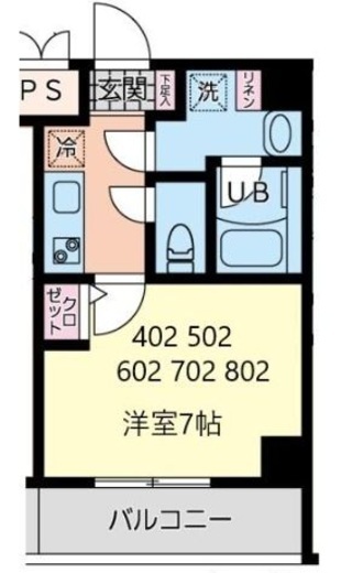 イーストサイド 502 間取り図