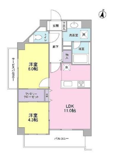 ディアレンス高島台 401 間取り図
