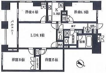 レジディア日本橋馬喰町 1101 間取り図