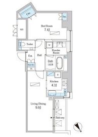 モメント汐留 1712 間取り図