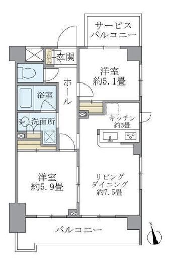 プレミアコンフォート西荻窪 218 間取り図