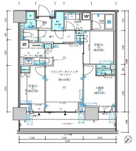 パークタワー勝どきミッド/サウス 33階 間取り図