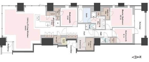 三田ガーデンヒルズ PARK MANSION 4階 間取り図