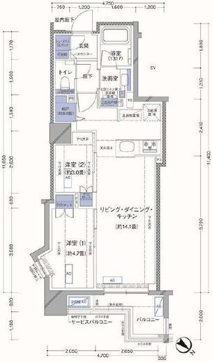 ラティエラ横濱大通り公園 709 間取り図