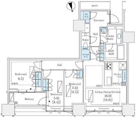 三田ガーデンヒルズ NORTH HILL 8階 間取り図