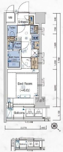 エステムプラザ横濱関内 3階 間取り図