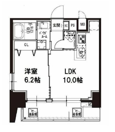 メゾンドアーク南大井 5階 間取り図
