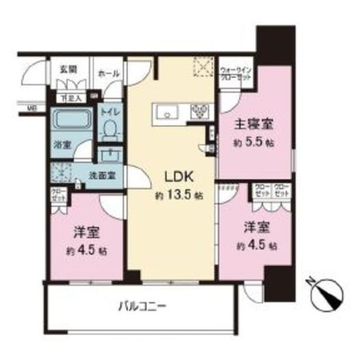 ネベル横浜関内 6階 間取り図