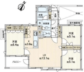 ジェイパーク駒沢大学ルミナヴェール 2階 間取り図