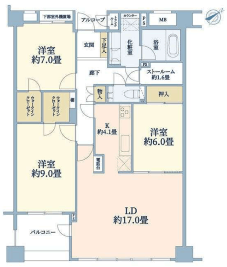 クレッセント新横浜ツインズウエスト 6階 間取り図