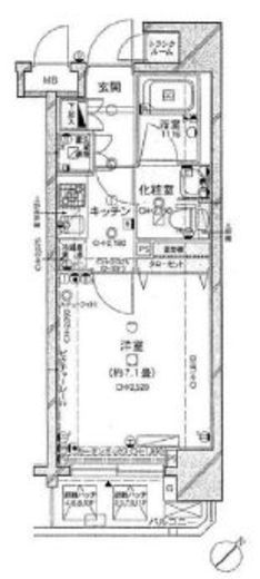 パレステュディオ銀座東壱番館 2階 間取り図