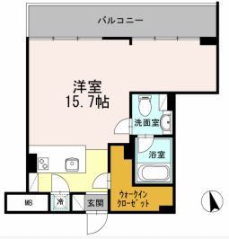 カスタリア目黒長者丸 409 間取り図