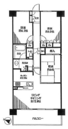 ハートビートベース横濱根岸 2階 間取り図