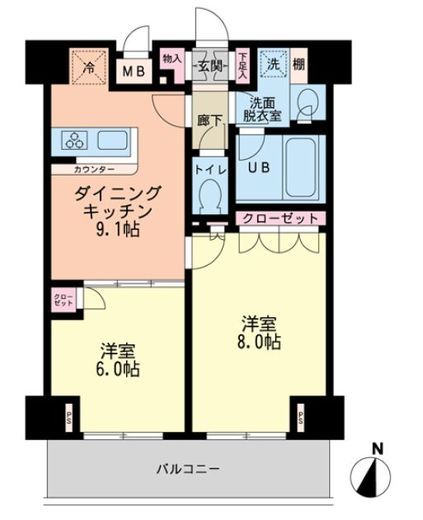 エスティメゾン赤羽 703 間取り図
