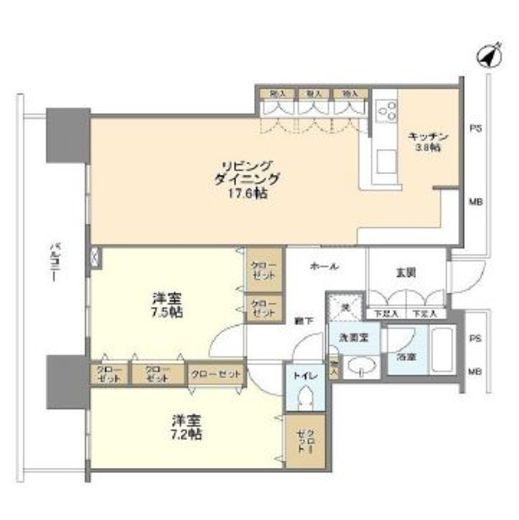 リガーレ日本橋人形町 18階 間取り図