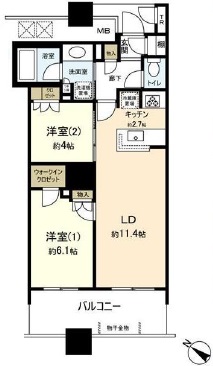 ブリリア有明スカイタワー 21階 間取り図