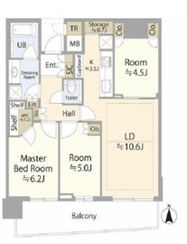 パークタワー晴海 8階 間取り図