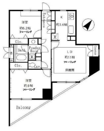 サンクレール荒川ブランガーデン 1606 間取り図