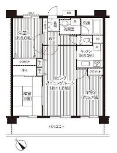 KS桜川 2階 間取り図