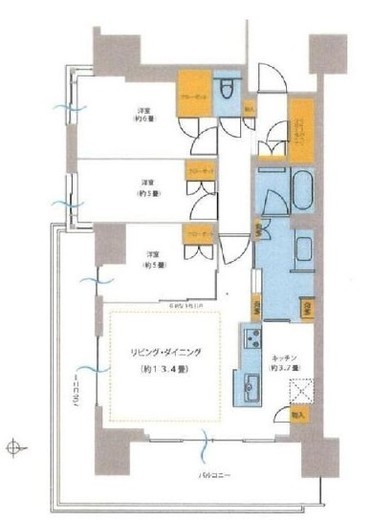 プラウド大和 12階 間取り図