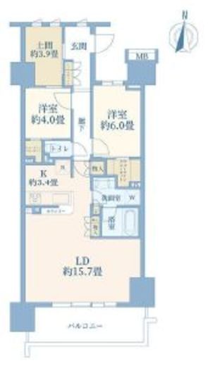 ザ・パークハウス本厚木 15階 間取り図