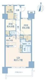 ザ・パークハウス本厚木 15階 間取り図