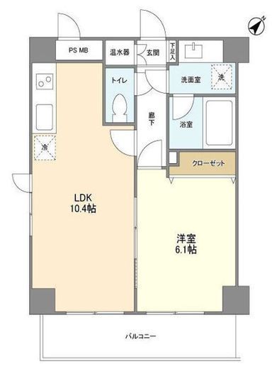 アンビエンテ横浜鴨居 401 間取り図