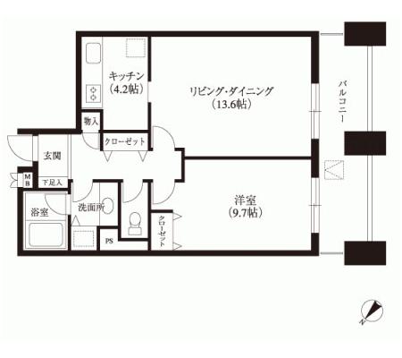 勝どきレジデンス 1007 間取り図