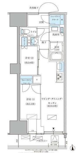 パークアクシス品川天王洲アイル 307 間取り図