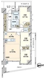 プラウドシティ阿佐ヶ谷 3階 間取り図