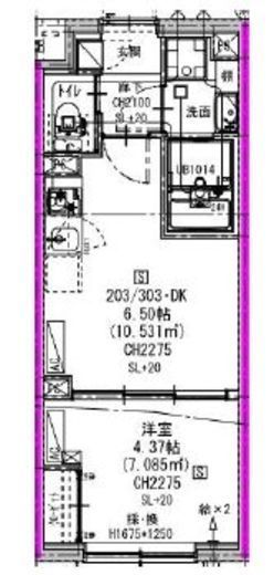 エルファーロ三軒茶屋Ⅴ 303 間取り図
