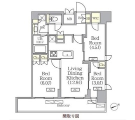 プライムガーデン銀座八丁堀 1102 間取り図