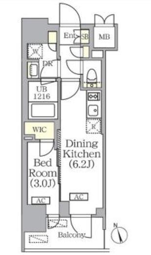 プライムガーデン銀座八丁堀 907 間取り図