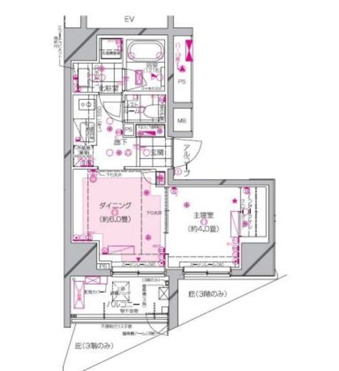 ピアース千代田淡路町 4階 間取り図