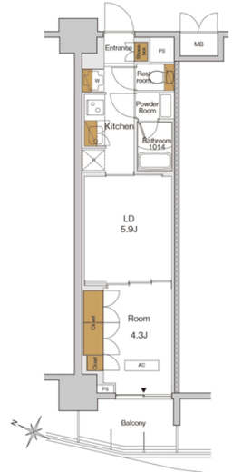 RJRプレシア東十条ガーデン 402 間取り図