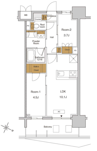 RJRプレシア東十条ガーデン 425 間取り図