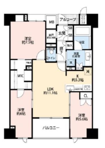 プラウド東京八丁堀 11階 間取り図