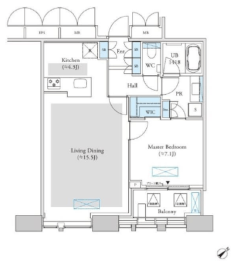 Dマークス西新宿タワー 23階 間取り図
