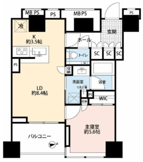 クラッシィタワー新宿御苑 2階 間取り図