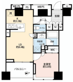 クラッシィタワー新宿御苑 2階 間取り図