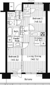 プライムアーバン東中野コート (PRIME URBAN 東中野 COURT) 217 間取り図